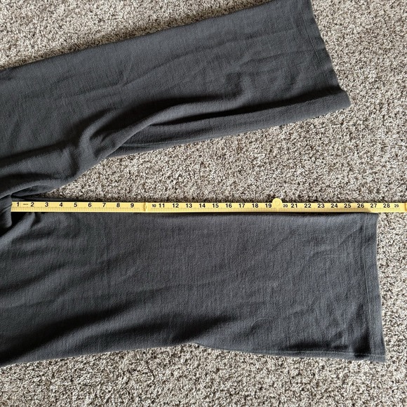 Ibex Wool Pants Womens X-Large Green Wide Leg Flare Pockets Low Rise Merino Knit - Picture 10 of 10